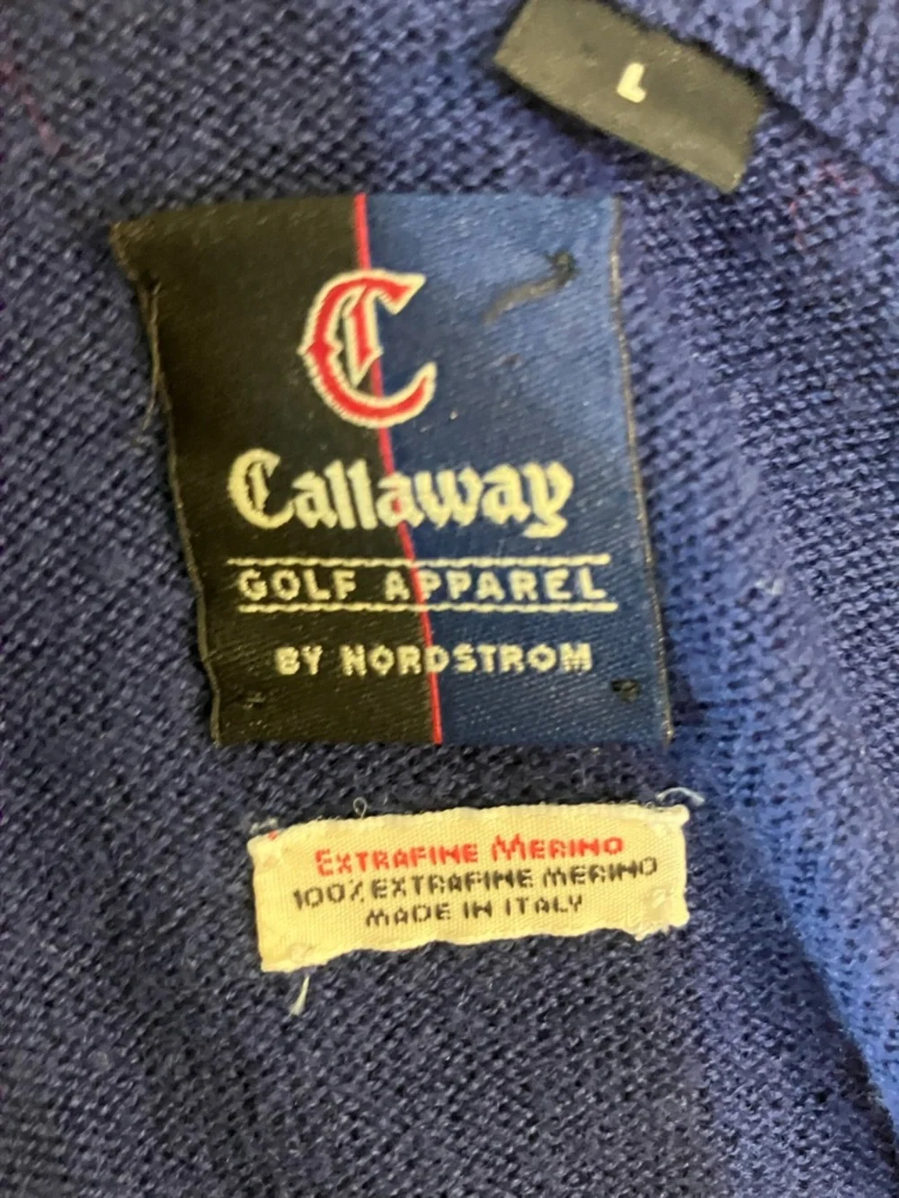 Callaway V-Neck extra fine merino Golf Sweater by Nordstrom Size Large - Picture 2 of 4